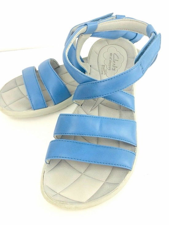Cloudsteppers by Clarks Shoes - Clarks Cloud Stepper Blue 7.5 Strap Soft Cushion Sandals Shoes Strappy